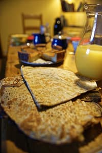 Homemade pancakes and far Breton