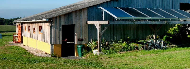 small eco-friendly campsite: solar hot water